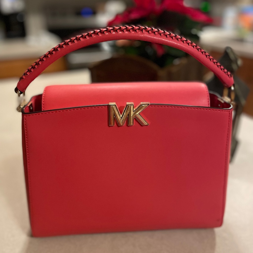 Michael Kors Karlie Leather Satchel Bag Medium